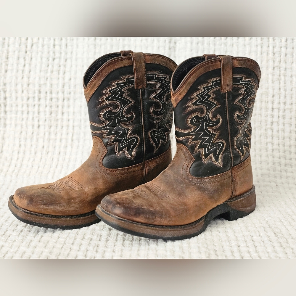 Kids Youth Durango Brown and Black Western Cowboy Boots
